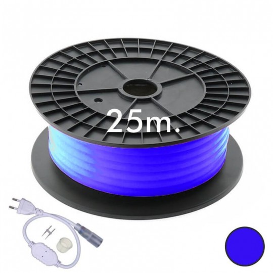 Neón LED CIRCULAR Flexible 220V Bobina 25m 16mm - 9,6W/m - Azul