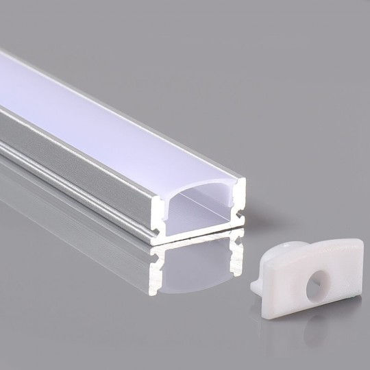 Perfil 2 metros  Aluminio - U - para LED