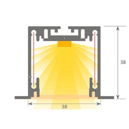 Luminaria Lineal LED - Empotrar  - MOSCU MINI NEGRO - 0.5m - 1m - 1,5m - 2m - IP54