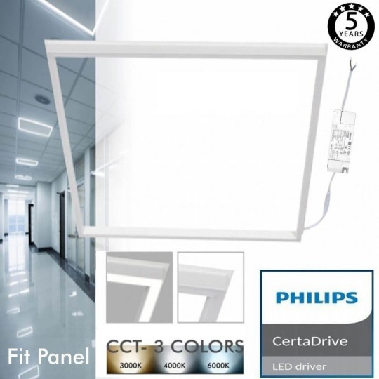 FIT Panel LED 60x60 44W - Philips CertaDrive - Marco Luminoso Blanco - CCT