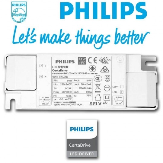 PACK 10 Panel LED 60x60 44W - Philips CertaDrive - UGR19- CRI+92