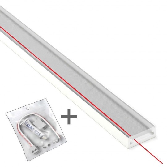 Boîtier en silicone Slim 13x5mm pour convertir rubans LED de 8 à 10 mm en rubans LED étanche - IP65