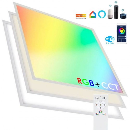 Painel LED 60x60 - Regulável - 40W CCT + RGB  + SMART Google - Alexa