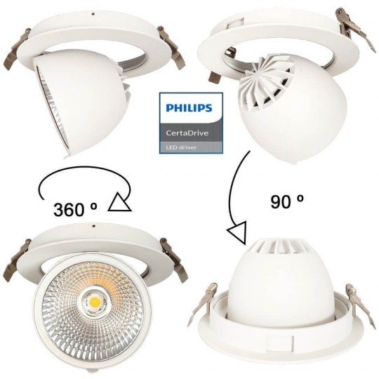 Downlight LED 30W Philips - CertaDrive -  Circular Direccionable - HAMBURGO