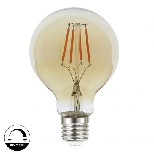 Lâmpada LED Filamento Vintage 6W E27 G80 Gold - Regulável