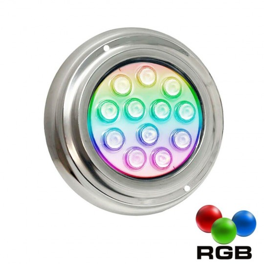 Lámpara LED RGB Sumergible 36W - DC12V - IP68 - Acero Inoxidable