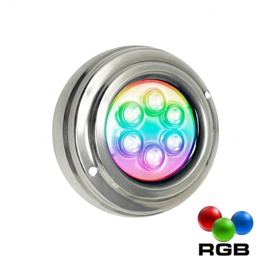 Lámpara LED RGB Sumergible 18W - DC12V - IP68 - Acero Inoxidable