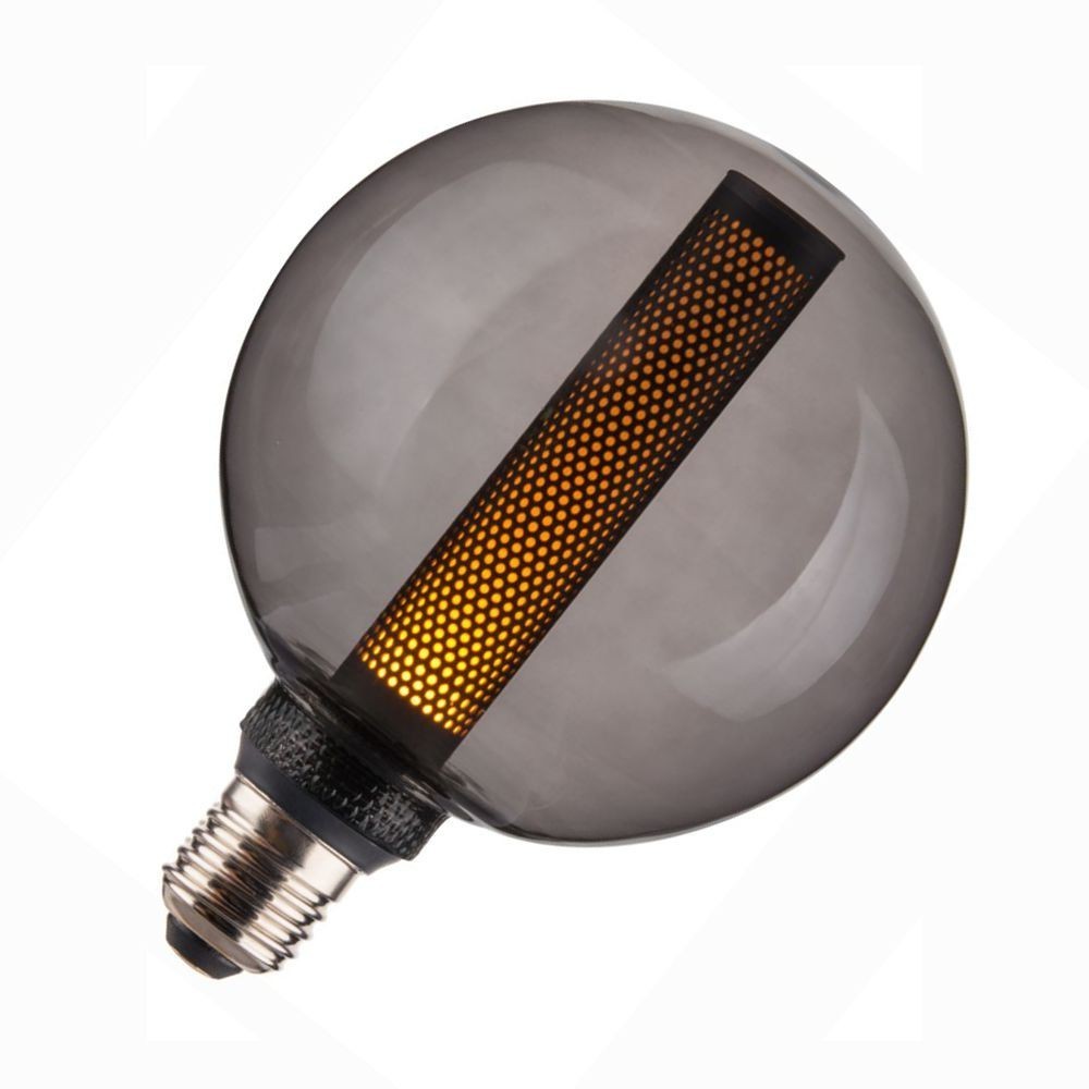 Ampoule LED Cristal Moderne - Fumé 4W E27 G125 - Dimmable par TRIAC  Température Ambre