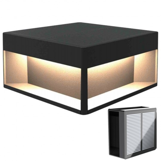 Baliza Solar LED 5W Chip - Sobremuro -  Cuadrada - Aluminio - 20x20cm
