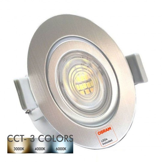 Empotrable LED 7W Circular Gris Cepillado - CCT