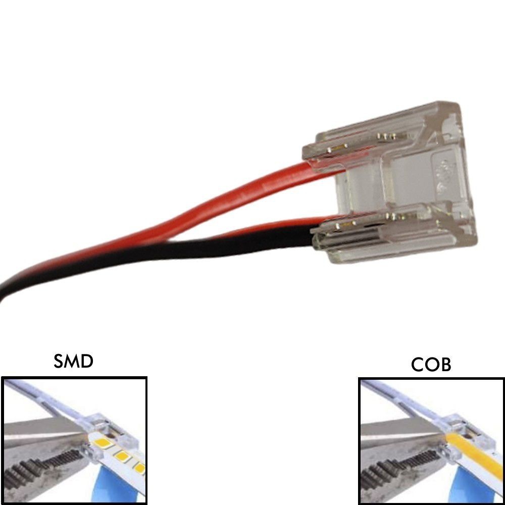PACK KIT 5 Transparent Steckverbinder für LED COB + SMD-Streifen 