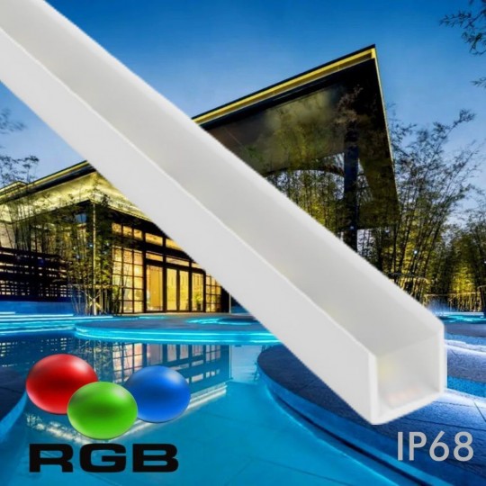 Profil flexible de piscines RGB LED - IP68 - 14W/m - Résine + PVC - 1m - 2m - 3m - 4m - 5m - 12V DC - IK10 - CRI+90.